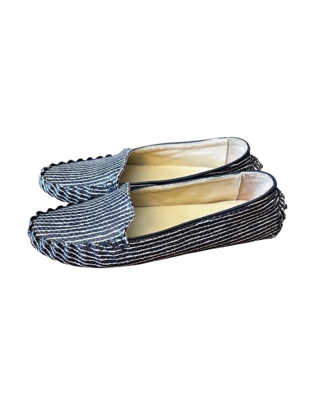 Cole Haan Cary Venetian Moccasins Blue White Size Women's 9 B Driving Shoes